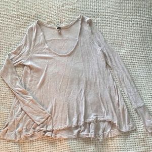 Free People Long Sleeve Cream Shirt